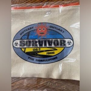 Canvas Coronavirus Survivor canvas zip pouch 5"x7" NWT